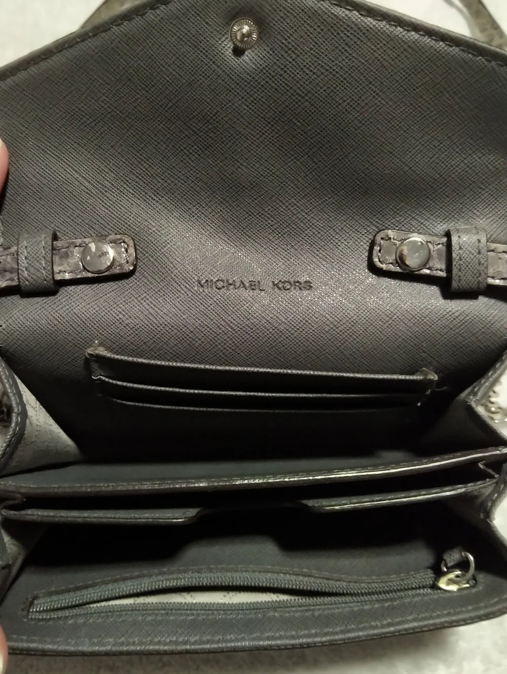 Michael Kors Sleek Textured Crossbody Bag with Chain Strap
